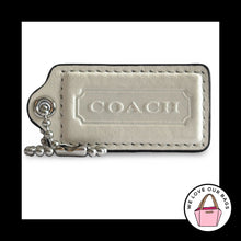 Load image into Gallery viewer, COACH HANG TAG 2.5" White Smooth Leather Bag Charm Keychain Fob Nickel Large