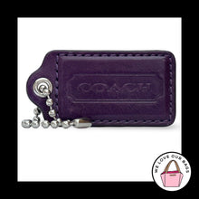 Load image into Gallery viewer, XL COACH HANGTAG 3" Purple Smooth Leather Nickel X-Large Bag Charm Keychain Fob
