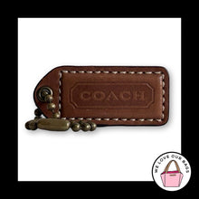 Load image into Gallery viewer, COACH 65TH ANNIVERSARY HangTag 2" Brown Leather Bag Charm Keychain Antique Brass