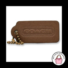 Load image into Gallery viewer, COACH VINTAGE DOUBLESIDED Hang Tag Brown Bag Charm Keychain Leather Brass 2.25"