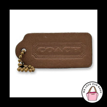 Load image into Gallery viewer, COACH VINTAGE DOUBLESIDED Hang Tag Brown Bag Charm Keychain Leather Brass 2.25"