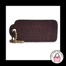 Load image into Gallery viewer, COACH VINTAGE One Sided Hang Tag Mahogany Brown Leather Bag Charm Keychain Fob
