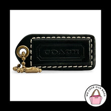 Load image into Gallery viewer, COACH 65TH ANNIVERSARY HangTag 2" Black Leather Bag Charm Keychain Antique Brass