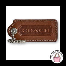 Load image into Gallery viewer, COACH Y2K VINTAGE Hang Tag 2.25" Brown & Cherry Red Leather Bag Charm Fob Large