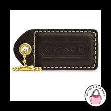 Load image into Gallery viewer, COACH Y2K VINTAGE Hang Tag 2.5" Brown Leather Bag Charm Keychain Fob Brass Large