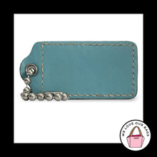 Load image into Gallery viewer, COACH HANG TAG 2.5" Green Patent Leather Blue back Bag Charm Keychain Fob Large