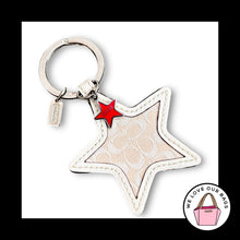 Load image into Gallery viewer, NEW VINTAGE Y2K COACH Star Keychain Bag Charm Signature C Leather Fob Hang Tag