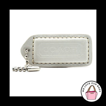 Load image into Gallery viewer, 2" VINTAGE COACH White & Natural Leather Nickel Fob Bag Charm Keychain Hang Tag