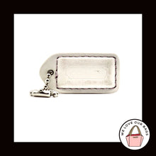 Load image into Gallery viewer, 1.5" VINTAGE COACH White Purple Leather Nickel Fob Bag Charm Keychain Hang Tag