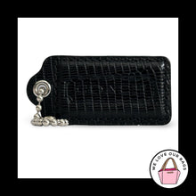Load image into Gallery viewer, COACH HANG TAG 2.5" Black Exotic Snakeskin Leather Bag Charm Keychain Fob Large