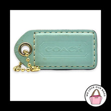 Load image into Gallery viewer, COACH Y2K VINTAGE Hang Tag 2.5" Aqua Blue Bag Charm Keychain Fob Leather Large