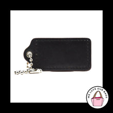 Load image into Gallery viewer, 2.5" Large COACH Saddle Brown & Black Leather Fob Bag Charm Keychain Hang Tag
