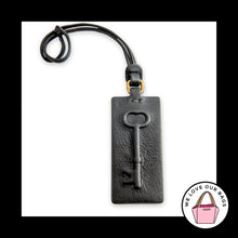 Load image into Gallery viewer, Y2K Vintage FOSSIL KEY Black Leather Strap Loop Bag Charm Hang Tag Keychain Fob