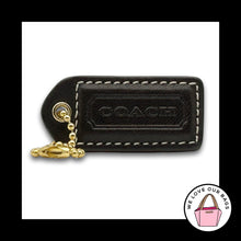 Load image into Gallery viewer, COACH Y2K VINTAGE Hang Tag Bag Charm Keychain Fob Black Leather Brass 2" Medium