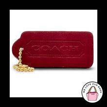 Load image into Gallery viewer, COACH VINTAGE DOUBLE SIDED Red Leather Brass Key Fob Bag Charm Keychain Hang Tag