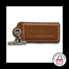 Load image into Gallery viewer, COACH HANG TAG 2.25" Bag Charm Keychain Fob Brown Smooth Leather Nickel Large
