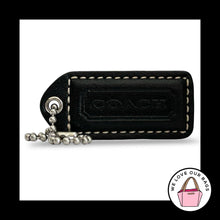 Load image into Gallery viewer, COACH Y2K VINTAGE Hang Tag 2" Black Leather Nickel Bag Charm Keychain Fob Medium