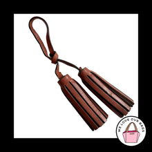 Load image into Gallery viewer, COACH LEGACY Cognac Brown Leather Tassel Strap Bag Charm Hang Tag Keychain Fob