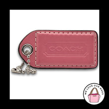 Load image into Gallery viewer, COACH Y2K VINTAGE Hang Tag Bag 3" Charm Keychain Fob Pink Leather Nickel XL