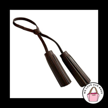 Load image into Gallery viewer, COACH LEGACY Brown Leather Double Tassel Strap Bag Charm Hang Tag Keychain Fob