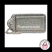 Load image into Gallery viewer, COACH POPPY HANG TAG 2.5" Silver Crackle Leather Bag Charm Keychain Fob Large