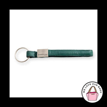 Load image into Gallery viewer, KENNETH COLE Keychain Silver Metal Green Leather Loop Bag Charm Hang Tag Fob