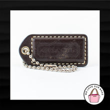 Load image into Gallery viewer, 2" Medium COACH BROWN LEATHER KEY FOB BAG CHARM KEYCHAIN HANGTAG TAG