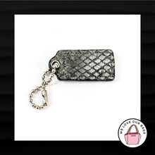 Load image into Gallery viewer, 1.5" Small COACH GRAY SNAKESKIN LEATHER KEY FOB CHARM KEYCHAIN HANG TAG WRISTLET