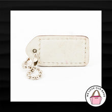 Load image into Gallery viewer, 1.5" Small COACH TAN WHITE LEATHER KEY FOB CHARM KEYCHAIN HANG TAG WRISTLET
