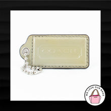Load image into Gallery viewer, 2.5" Large COACH GREEN GRAY PATENT LEATHER KEYFOB BAG CHARM KEYCHAIN HANGTAG TAG