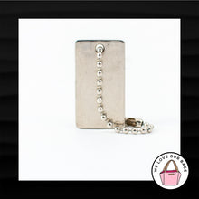 Load image into Gallery viewer, LINA RECTANGLE EMBOSSED DISC SILVER METAL KEY FOB BAG CHARM KEYCHAIN HANG TAG