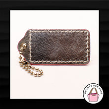Load image into Gallery viewer, 2.5" Large COACH PINK SILVER LEATHER KEY FOB BAG CHARM KEYCHAIN HANGTAG TAG