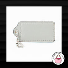 Load image into Gallery viewer, 2.5" Large COACH GREEN GRAY PATENT LEATHER KEYFOB BAG CHARM KEYCHAIN HANGTAG TAG