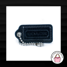 Load image into Gallery viewer, 2" Med COACH BLACK PYTHON EXOTIC LEATHER NICKEL FOB BAG CHARM KEYCHAIN HANG TAG