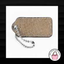 Load image into Gallery viewer, 2" Medium COACH BROWN LEATHER EXOTIC PYTHON BACK FOB BAG CHARM KEYCHAIN HANG TAG