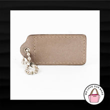 Load image into Gallery viewer, 2.5" Large COACH TAUPE BROWN PATENT LEATHER KEY FOB BAG CHARM KEYCHAIN HANG TAG