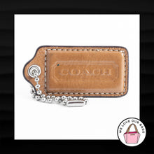 Load image into Gallery viewer, 2.5" Large COACH BROWN LEATHER KEY FOB BAG CHARM KEYCHAIN HANGTAG TAG
