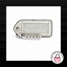 Load image into Gallery viewer, 2" Medium COACH GOLD METALLIC TAN LEATHER KEY FOB BAG CHARM KEYCHAIN HANGTAG TAG