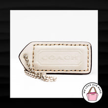 Load image into Gallery viewer, 2" Medium COACH WHITE TAN LEATHER KEY FOB BAG CHARM KEYCHAIN HANGTAG TAG