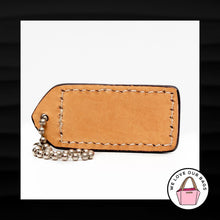 Load image into Gallery viewer, 2" Medium COACH WHITE TAN LEATHER KEY FOB BAG CHARM KEYCHAIN HANGTAG TAG