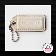 Load image into Gallery viewer, 2" Medium COACH WHITE TAN LEATHER KEY FOB BAG CHARM KEYCHAIN HANGTAG TAG