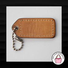 Load image into Gallery viewer, 2" Medium COACH WHITE TAN LEATHER KEY FOB BAG CHARM KEYCHAIN HANGTAG TAG