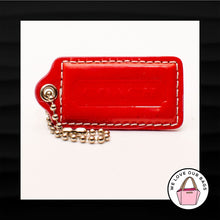 Load image into Gallery viewer, 2.5" Large COACH PINK SILVER LEATHER KEY FOB BAG CHARM KEYCHAIN HANGTAG TAG