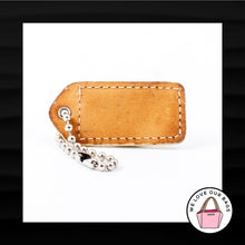 Load image into Gallery viewer, 2" Medium COACH IVORY WHITE TAN LEATHER KEY FOB BAG CHARM KEYCHAIN HANGTAG TAG