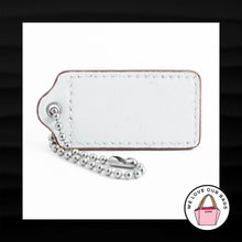 Load image into Gallery viewer, 2.5" Large COACH TAN WHITE LEATHER KEY FOB BAG CHARM KEYCHAIN HANGTAG TAG