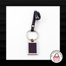 Load image into Gallery viewer, GIANI BERNINI SILVER PURPLE LEATHER LOOP STRAP KEY FOB BAG CHARM KEYCHAIN HANGTAG