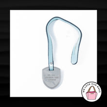 Load image into Gallery viewer, LONDON FOG SILVER BLUE LEATHER LOOP STRAP KEY FOB BAG CHARM KEYCHAIN HANG TAG