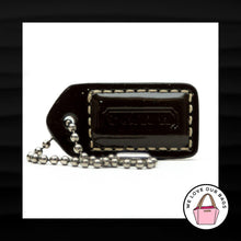 Load image into Gallery viewer, 1.5" Small COACH BROWN TAN PATENT LEATHER KEYFOB CHARM KEYCHAIN HANGTAG WRISTLET