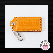Load image into Gallery viewer, 2.5" Large COACH SADDLE BROWN LEATHER KEY FOB BAG CHARM KEYCHAIN HANGTAG TAG