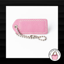 Load image into Gallery viewer, 2" Medium COACH TAN PINK LEATHER KEY FOB BAG CHARM KEYCHAIN HANGTAG TAG